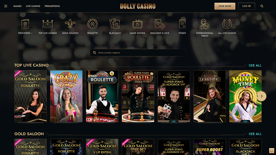 Dolly Casino Live Dealer Desktop