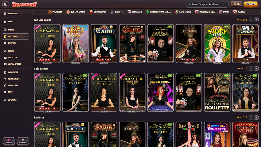 Dragonia Casino Live Dealer Desktop