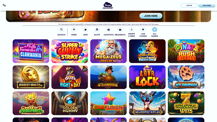Dream Jackpot Casino Games Desktop