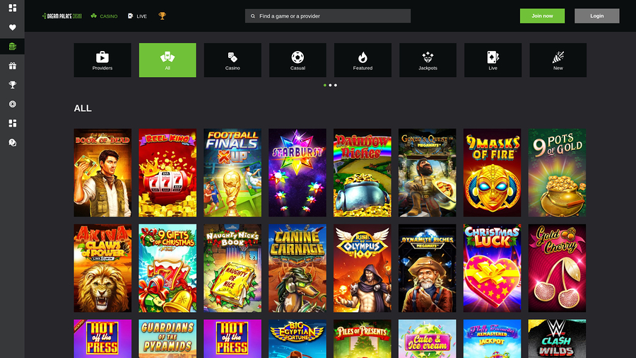 Dream Palace Casino Games Desktop