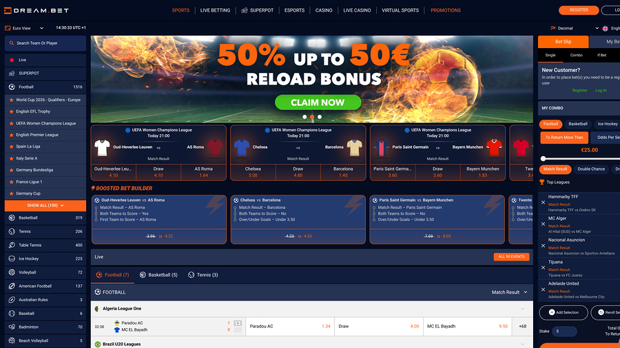 Deportes de escritorio de Dream.bet
