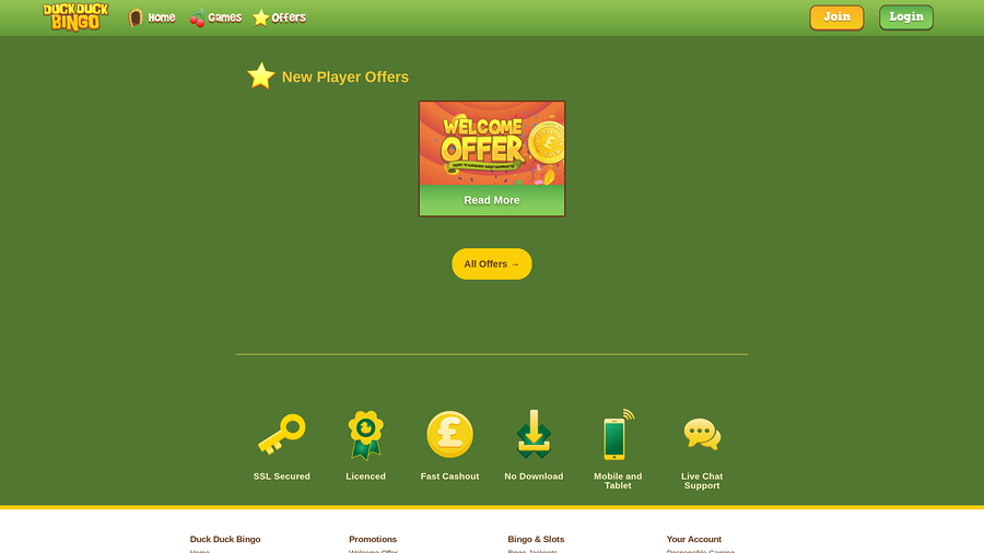 Duck Duck Bingo Promotions Desktop