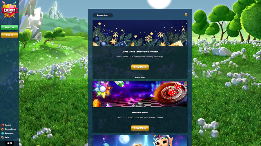 Duelz Casino Promotions Desktop