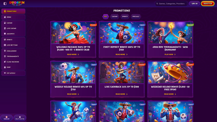Duospin Casino Promotions Desktop