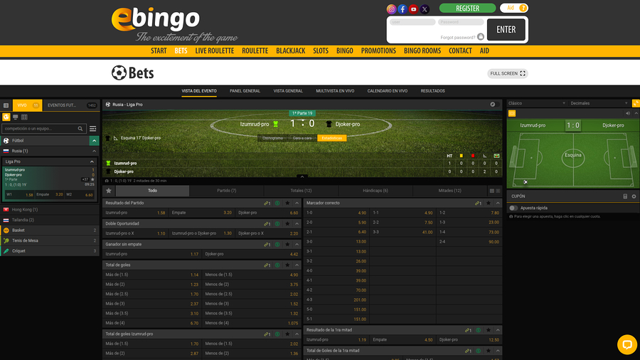 Ebingo Sports Desktop