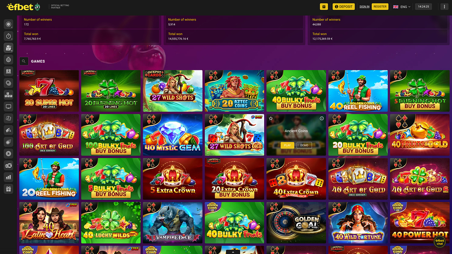 Efbet Jackpot Desktop
