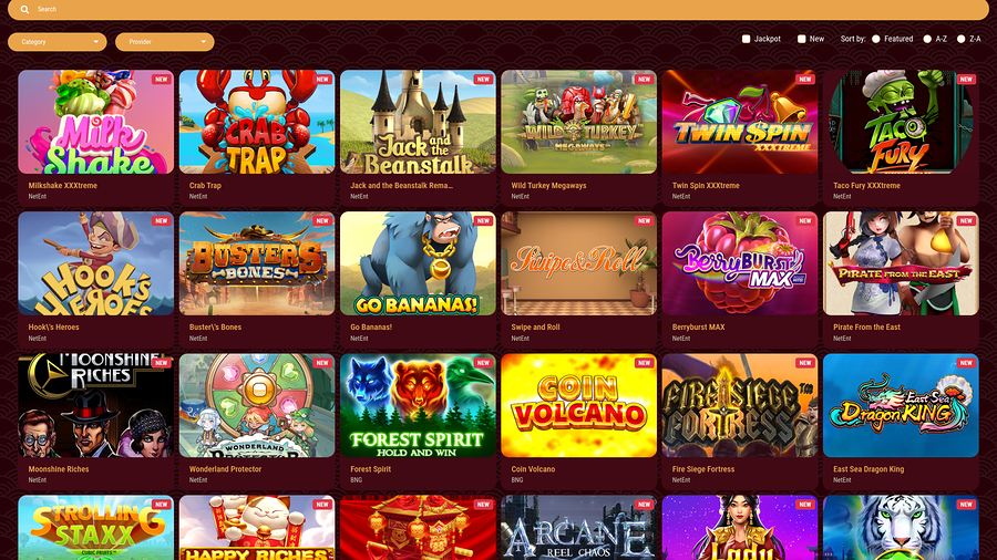 Eight Storm Casino Games Desktop