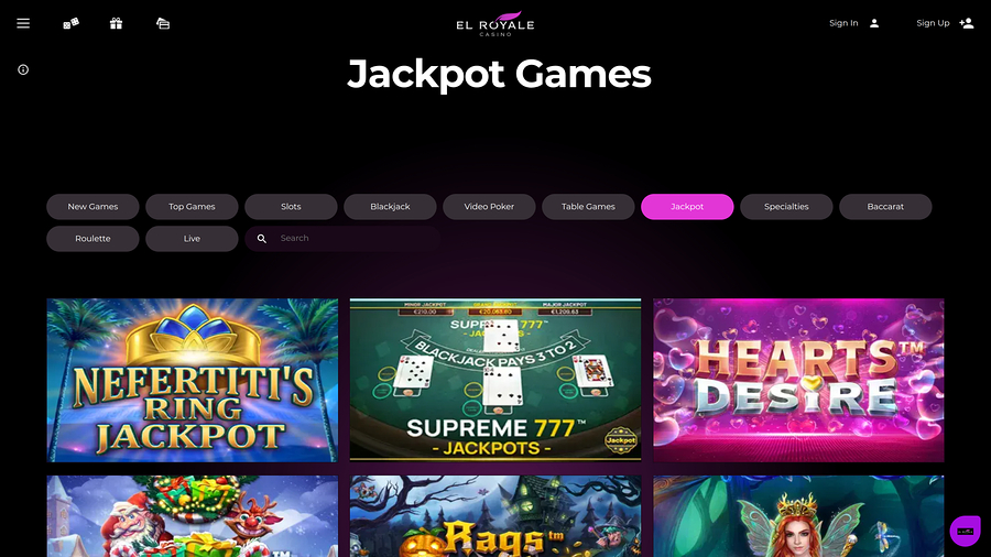 El Royale Casino Jackpot Desktop