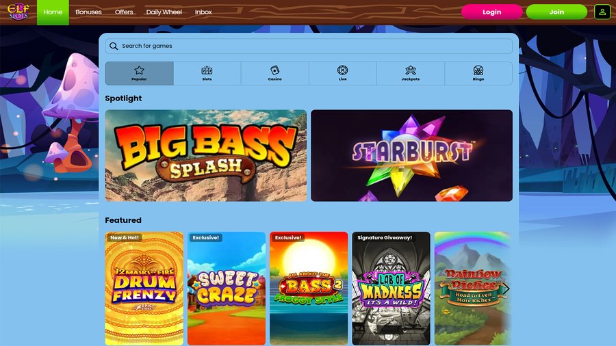 Elf Slots Casino Games Desktop