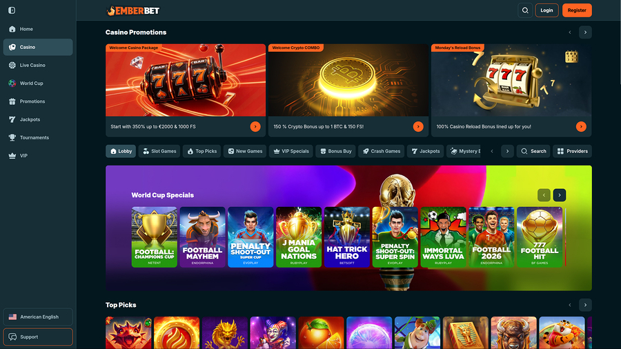 Juegos de escritorio de Emberbet Casino