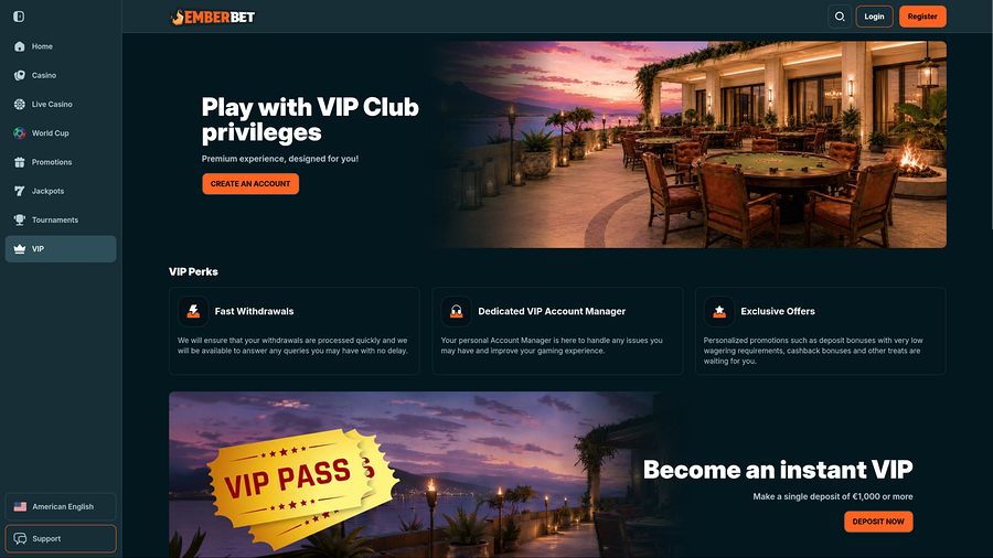 Emberbet Casino Escritorio VIP