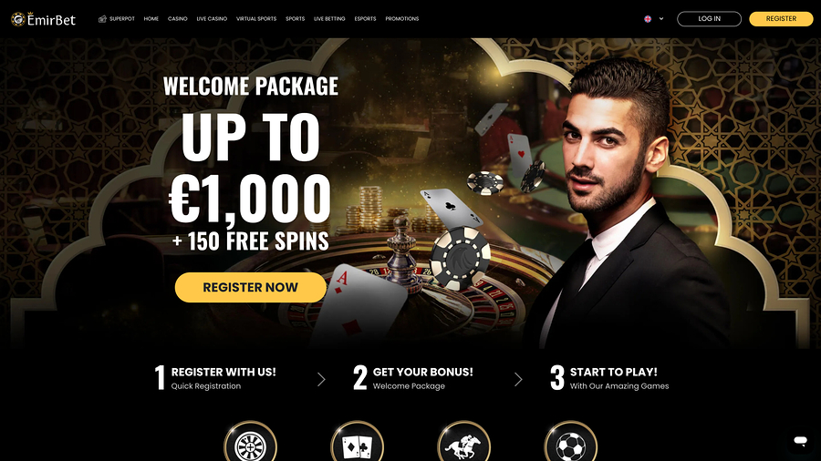 EmirBet Homepage Desktop