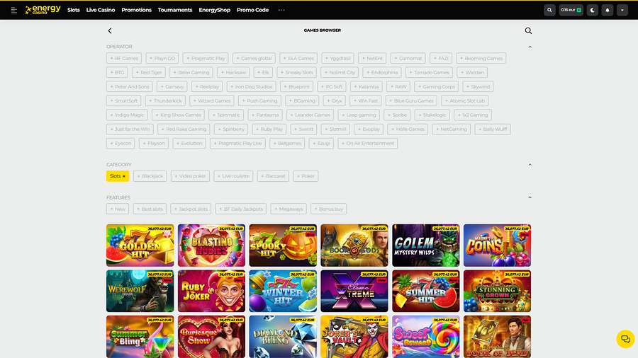 Energy Casino Game Developers Desktop