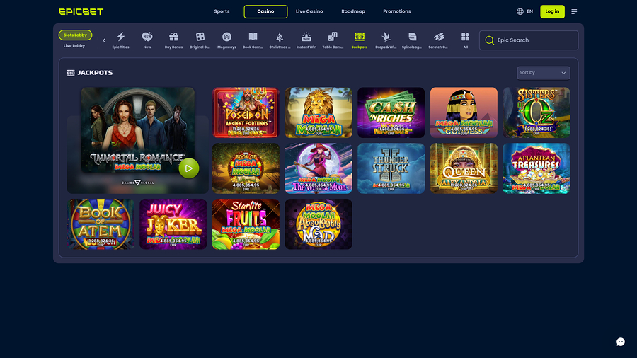 EpicBet Casino Jackpot Desktop