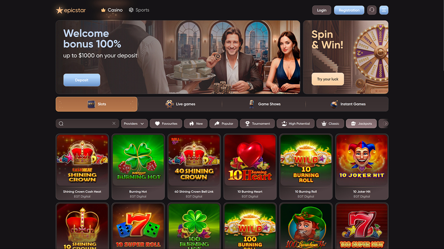 Jackpot de escritorio de Epicstar Casino