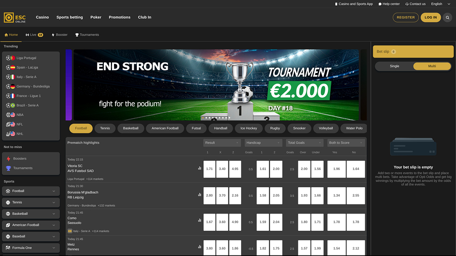 Estoril Sol Casino Sports Desktop