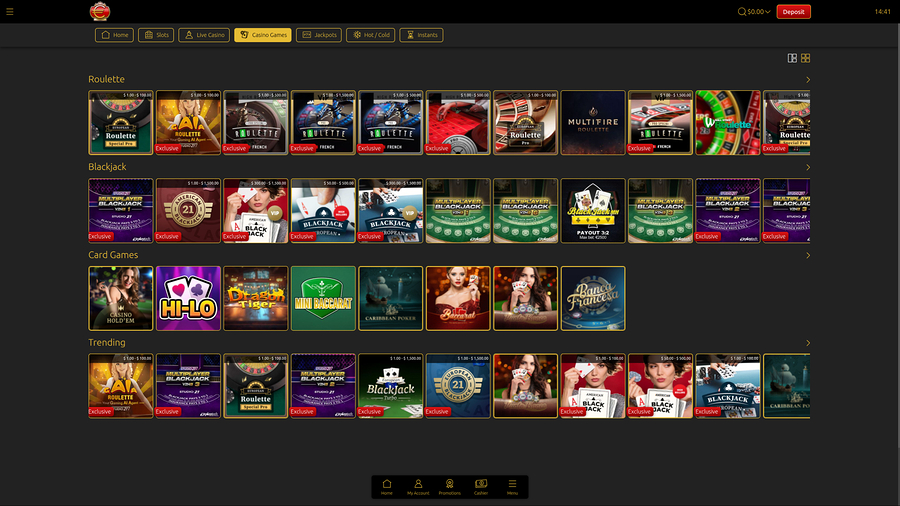 Euro King Casino Games Desktop