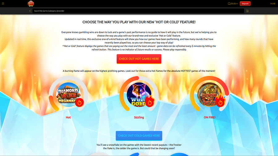 Euro King Casino Hot Or Cold Desktop