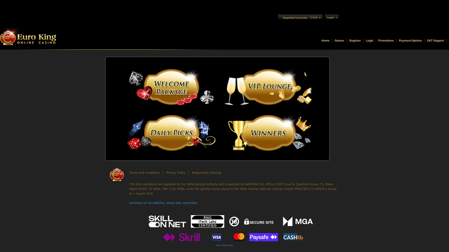 Euro King Casino Promotions Desktop