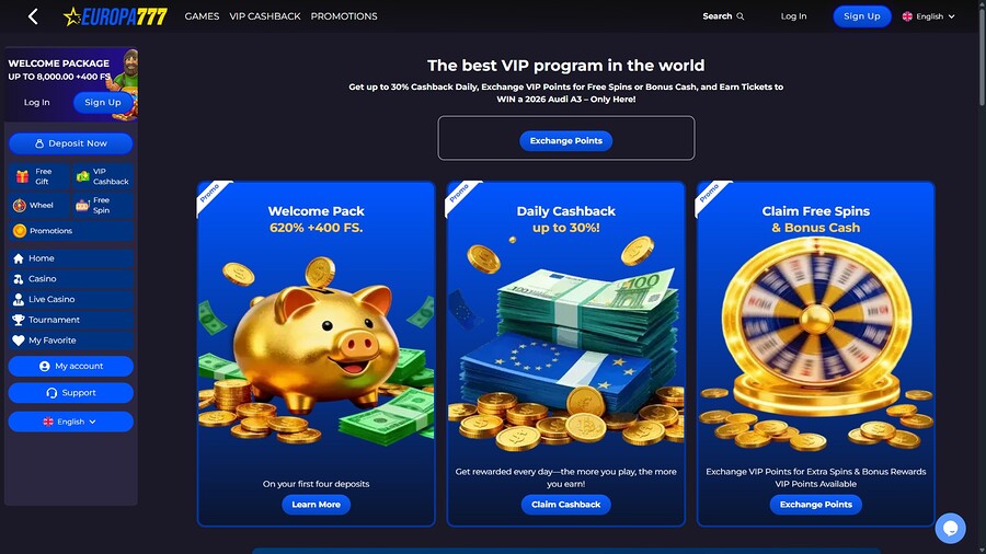 Programa VIP de escritorio del casino Europa777