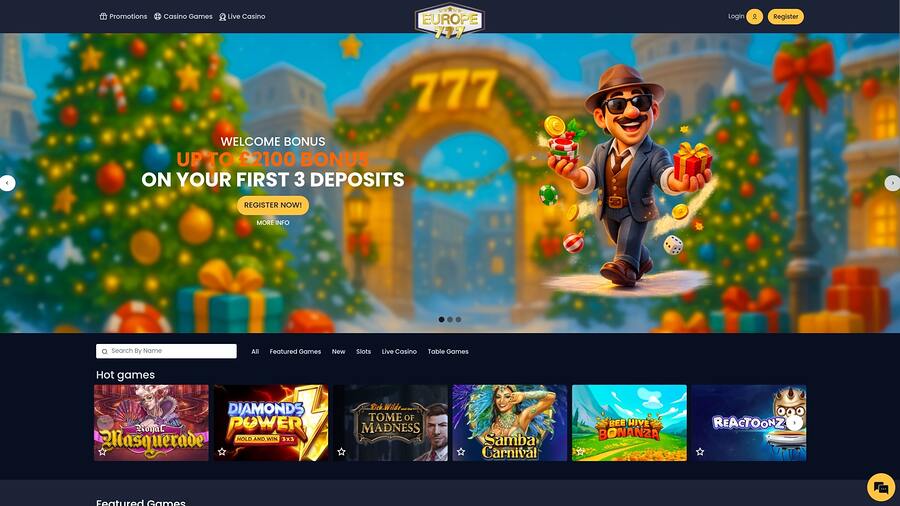 Europe 777 Casino Homepage Desktop