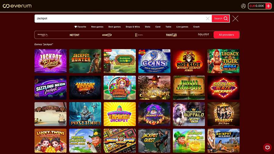Everum Casino Jackpot Desktop