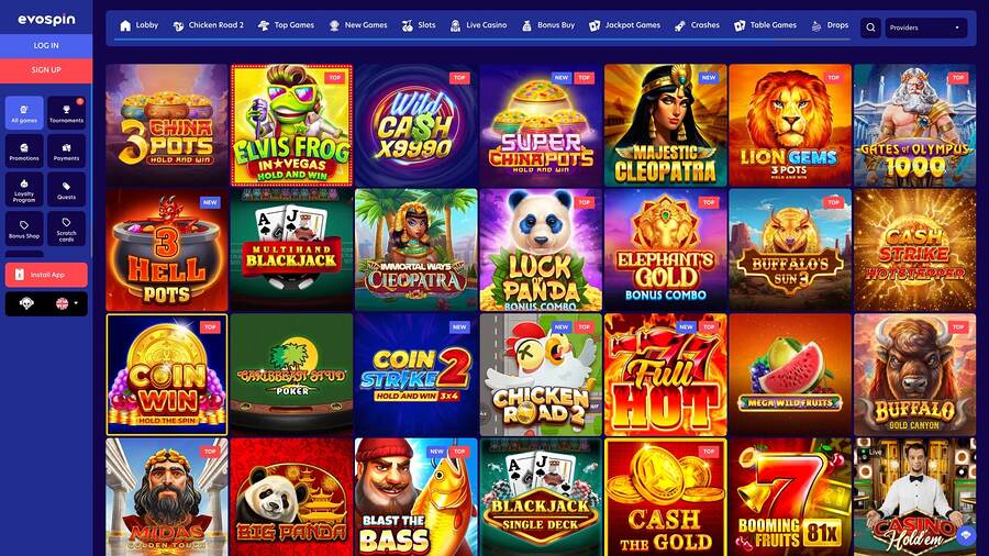 EvoSpin Casino Games Desktop