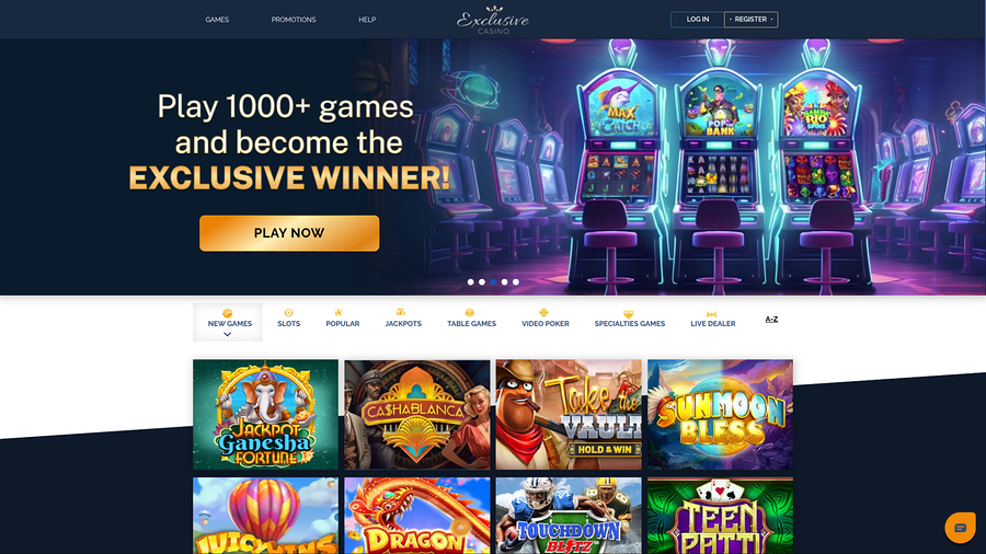 Exclusive Casino Desktop Homepage