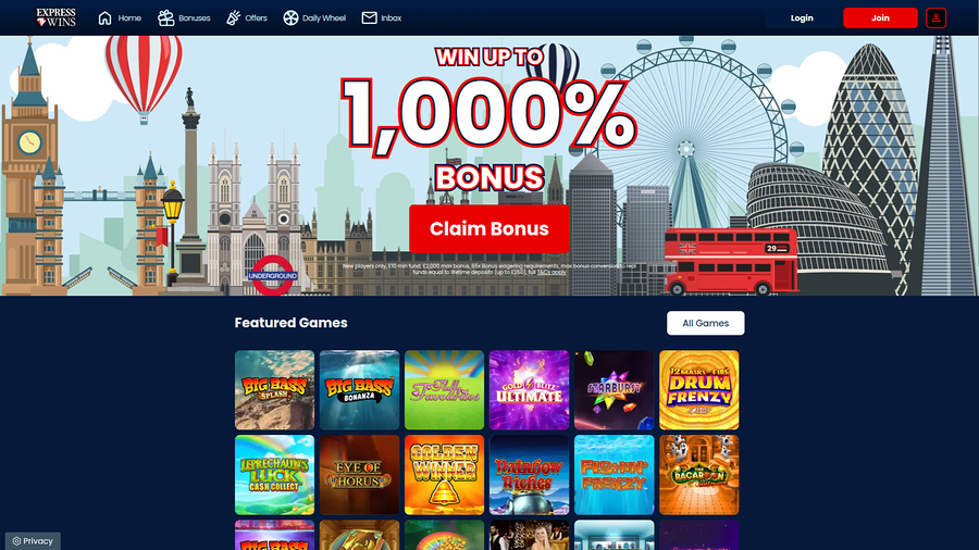 Express Wins Desktop Homepage