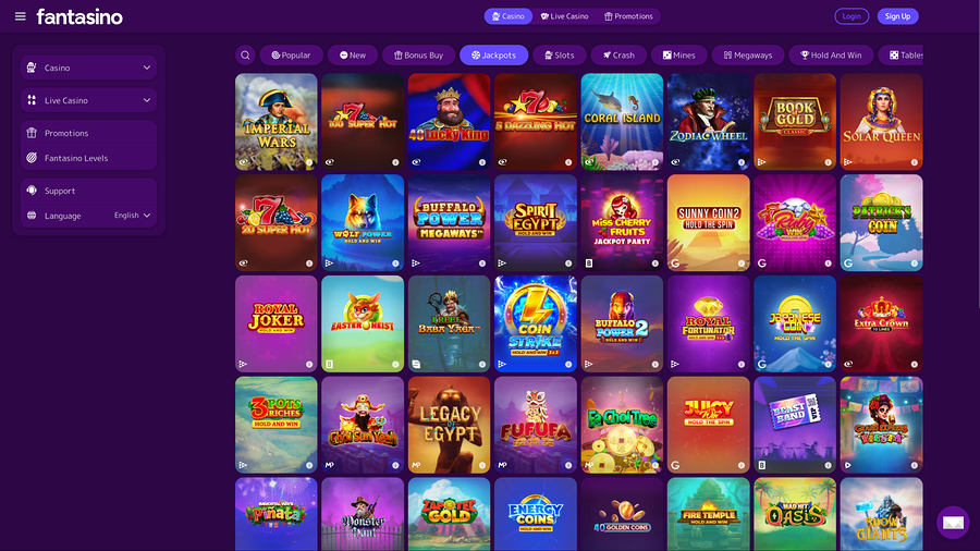 Jackpot de escritorio de Fantasino Casino