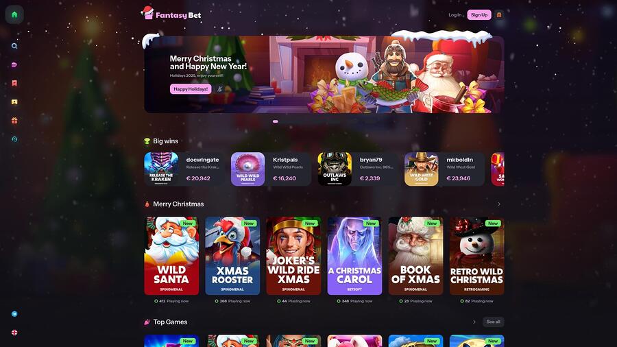 FantasyBet Casino Homepage Desktop