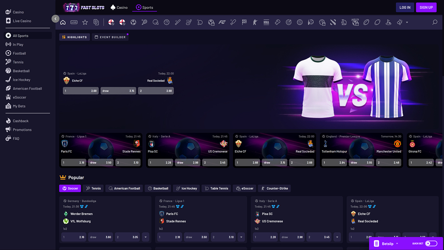 Fast Slots Casino Desktop Sports
