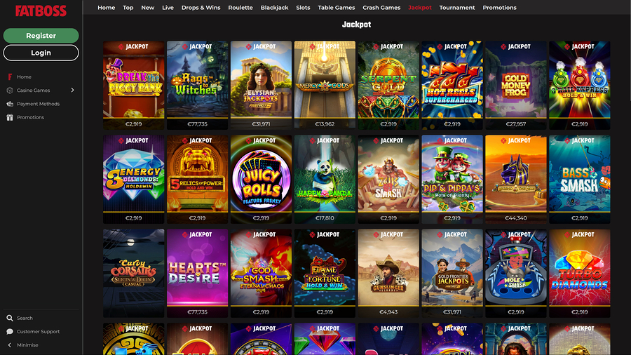 FatBoss Casino Desktop Jackpot