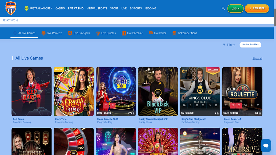 Live Dealer screenshot of Felicebet Casino for Desktop
