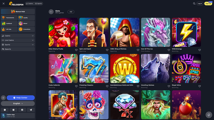 Felixspin Casino Desktop Games