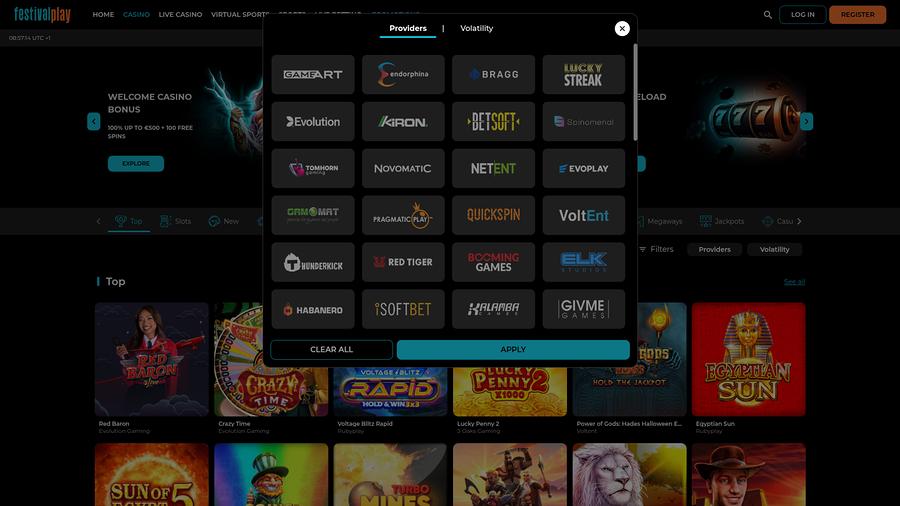 Desarrolladores de juegos de Festival Play Casino para escritorio