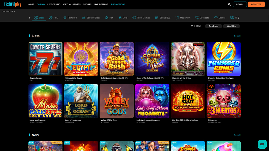 Juegos de Festival Play Casino para escritorio