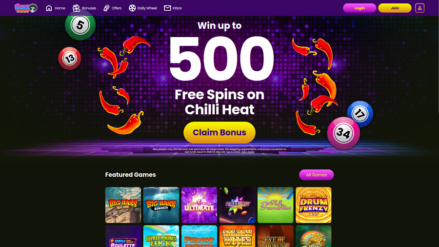 Fever Bingo Casino Desktop Homepage