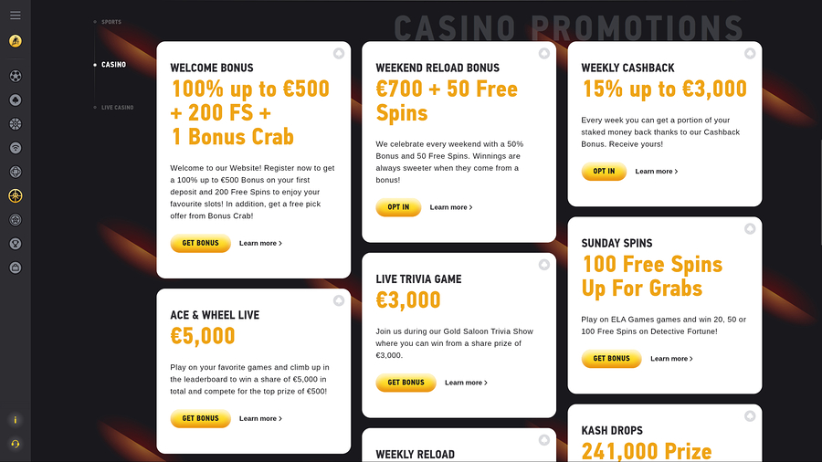 FEZbet Casino Desktop Promotions