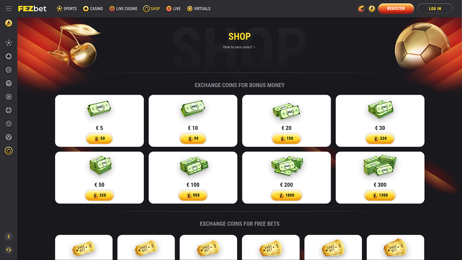 FEZbet Casino Desktop Shop