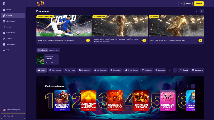 Juegos de escritorio del casino Fiestaslots