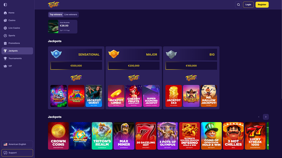 Jackpot de escritorio del casino Fiestaslots