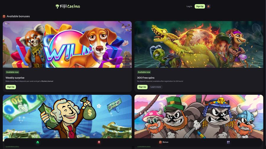 Fiji Casino promotions page