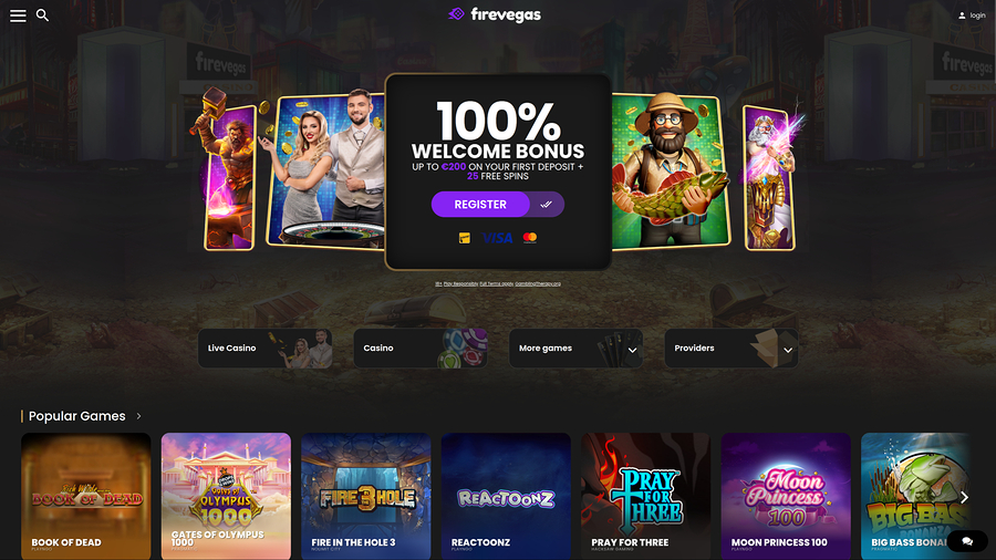 Fire Vegas Casino Desktop Homepage