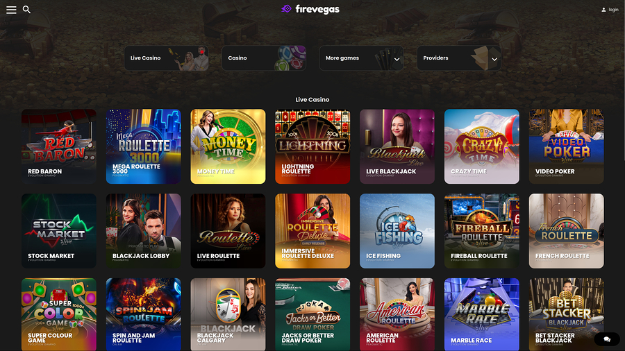 Fire Vegas Casino Desktop Live Dealer