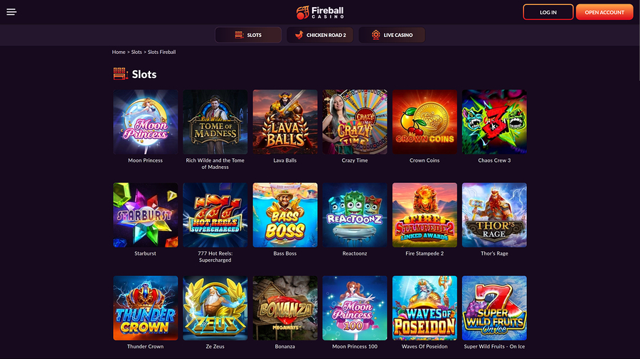 Fireball Casino Desktop Games