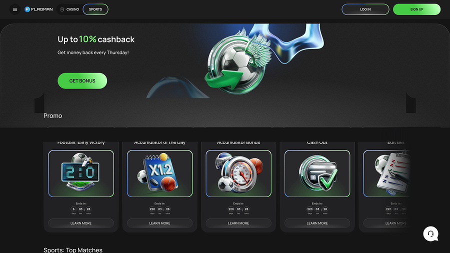 Flagman Casino Sports Desktop