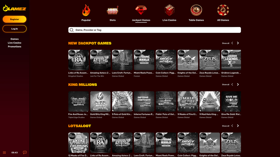 Flamez Casino Desktop Jackpot