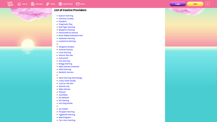 Fluffy Spins Casino Desktop Game Developers