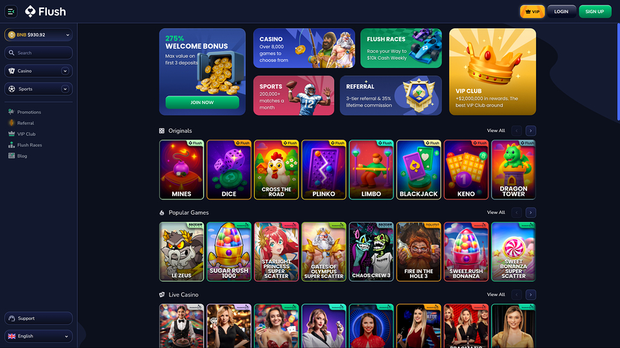 Flush Desktop Homepage